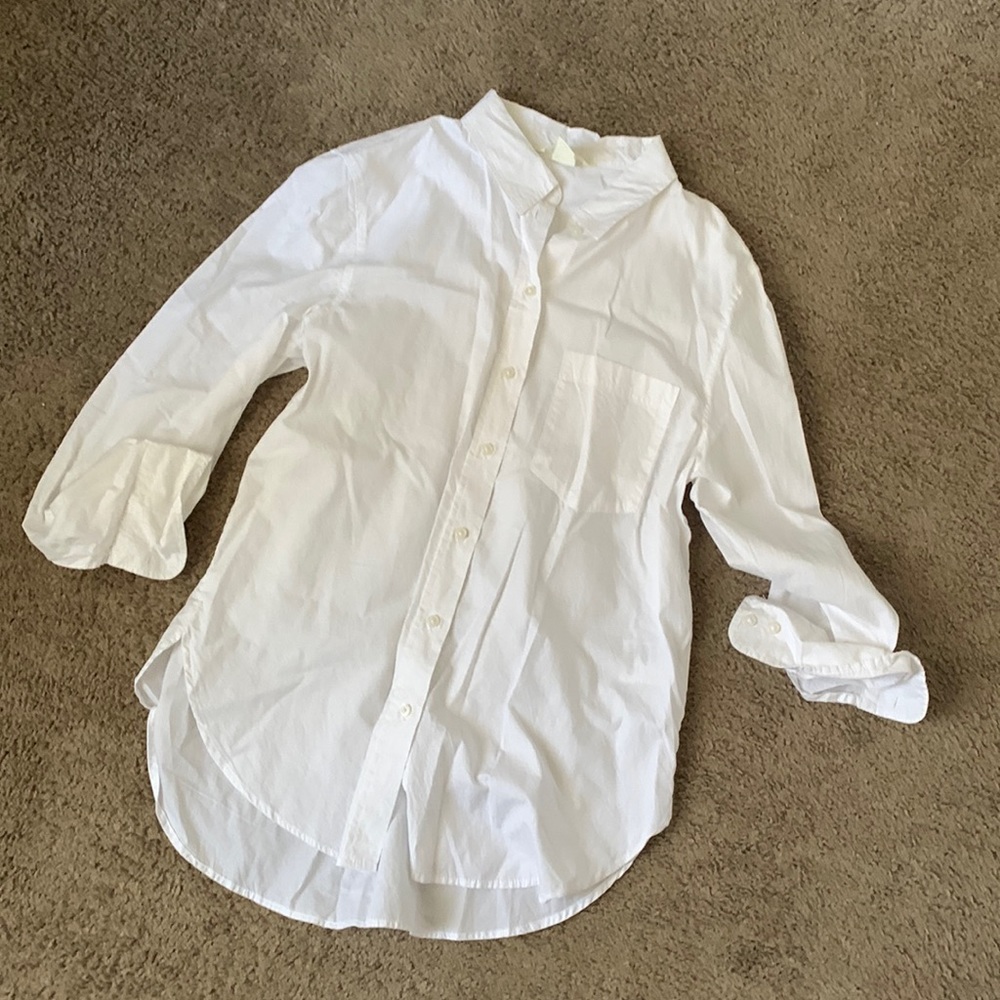 H&M Oversized white button up shirt